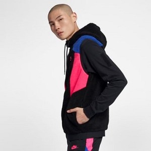 [해외] NIKE Nike Sportswear Hooded [나이키후드티,나이키후드집업] Black/Hyper Blue/Hyper Pink/Hyper Pink (AJ2691-010)
