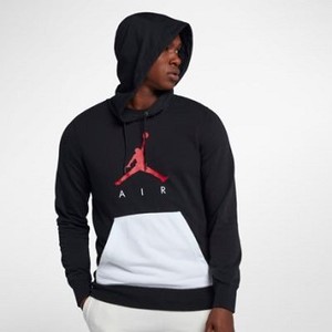 [해외] NIKE Jordan Jumpman Air Fleece [나이키후드티,나이키후드집업] Black/White/Gym Red (AJ0805-010)