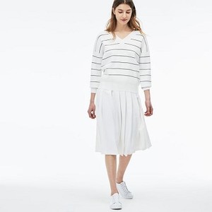 [해외] Lacoste Womens Long Pleated Mousseline Skirt [라코스테원피스] cake flour white (JF2987_70V_20)