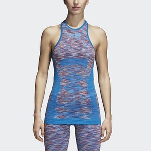 [해외] ADIDAS USA Womens adidas by Stella McCartney Yoga Seamless Space-Dye Tank Top [아디다스탱크탑] White/Dark Callisto/Shock Blue (CF4127)