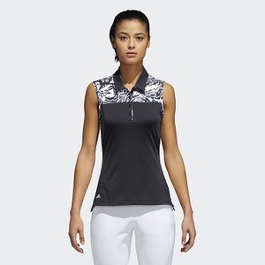 [해외] ADIDAS USA Womens Golf Ultimate365 Merch Sleeveless Polo Shirt [아디다스탱크탑] Black/White (CX5058)