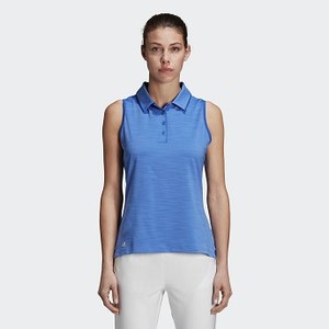 [해외] ADIDAS USA Womens Golf Ultimate365 Sleeveless Polo Shirt [아디다스탱크탑] Hi-Res Blue Heathered (CE3073)