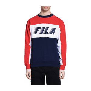 [해외]FILA 레이턴 컬러 블럭 스웨트셔츠 Men&#039;s 레드  [684344-A57]