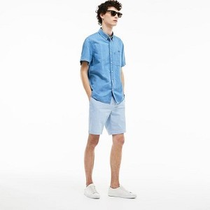 [해외] Lacoste Mens Relaxed Fit Lightweight Denim Shirt [라코스테맨투맨] lakeside blue (CH4974_UJC_20)