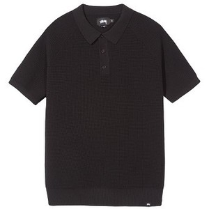 [해외] Stussy Kingston S/SL Polo Sweater [스투시티셔츠,스투시후드] Black (117049_BLAC_1)