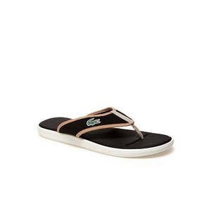 [해외] Lacoste Mens L.30 Canvas Sandals [라코스테스니커즈] black/light tan (35CAM0060_8X0_01)
