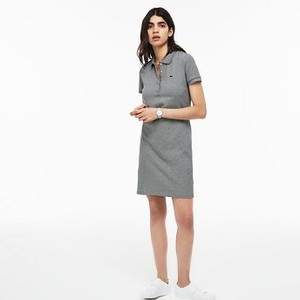[해외] Lacoste Womens Slim Fit Pinstriped Stretch Mini Pique Polo Dress [라코스테원피스] navy blue/vanilla plant (EF3095_2DF_24)