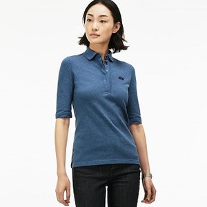[해외] Lacoste Womens Lacoste Slim Fit Stretch Mini Pique Polo Shirt [라코스테여자카라티] denim blue jeans (PF7844_SVR_24)