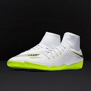 [해외] Nike Hypervenom PhantomX III Academy DF IC - White/Metallic Cool Grey/Volt/Metallic Cool Grey [나이키 축구화, 풋살화, 터프화] (185407)