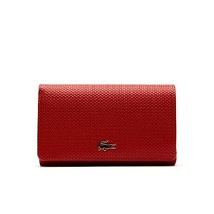 [해외] Lacoste Womens Chantaco Bicolor Pique Leather Six Card Wallet [라코스테지갑,라코스테시계] high risk red (NF2251CE_883_24)
