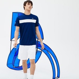 [해외] Lacoste Mens SPORT Colorblock Shorts - x Novak Djokovic [라코스테바지] white/navy-black (GH3353_PSB_20)