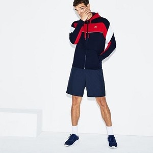 [해외] Mens SPORT Hooded Zip Colorblock Tennis Sweatshirt [라코스테 LACOSTE] navy blue/red/white/white (SH9496-51-AH3)