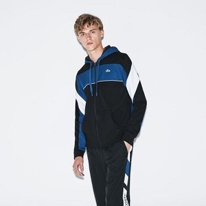 [해외] Mens SPORT Hooded Zip Colorblock Tennis Sweatshirt [라코스테 LACOSTE] black/navy blue/white/white (SH9496-51-EHM)