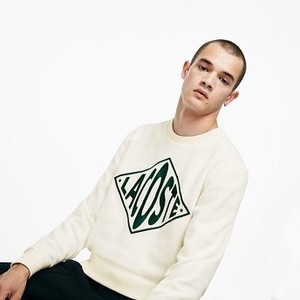 [해외] 남여공용 LIVE Crew Neck XL Embroidery Fleece Sweatshirt [라코스테 LACOSTE] white/green (SH9076-51-DBP)