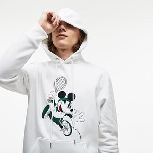[해외] 남여공용 Disney Mickey Embroidery Hooded Fleece Sweatshirt [라코스테 LACOSTE] white (SH1503-51-001)