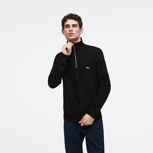 [해외] Mens Flat Ribbed Zippered Stand-Up Collar Sweatshirt [라코스테 LACOSTE] black/navy blue (SH9252-51-DY4)