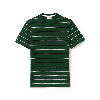 [해외] Mens Striped Print Mini Pique T-Shirt [라코스테 LACOSTE] green/blue/white (TH3916-51-WY8)