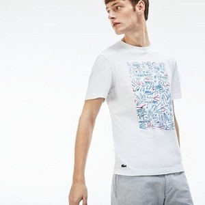 [해외] Mens Crew Neck Print Cotton T-Shirt [라코스테 LACOSTE] white/white (TH3270-51-SBH)