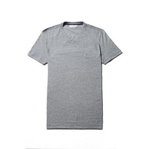 [해외] Mens V-Neck Pinstriped Cotton Jersey T-shirt [라코스테 LACOSTE] navy blue/cake flour whit (TH6810-51-HHW)