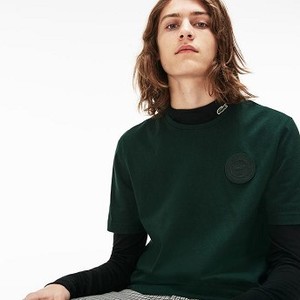 [해외] Mens LIVE Crew Neck And Badge Cotton Jersey T-shirt [라코스테 LACOSTE] green (TH9058-51-YZP)
