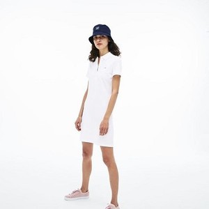 [해외] Womens Stretch Cotton Mini Pique Polo Dress [라코스테 LACOSTE] white (EF8470-51-001)