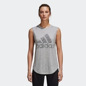 [해외] Womens Athletics ID Winners Sleeveless Tee [아디다스 탱크탑] Multi Solid Grey/Solid Grey (CF7077)