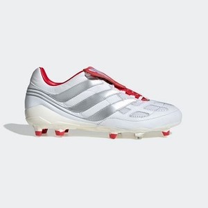 [해외] Mens Soccer Predator Precision Firm Ground David Beckham Cleats [아디다스 축구화] Cloud White/Silver Metallic/Predator Red (F97223)