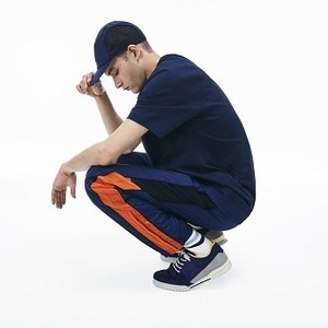 [해외] Mens LIVE Mesh Trackpants [라코스테 바지] Navy Blue/Orange/Black (HH4783-51)