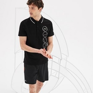 [해외] Mens SPORT Novak Djokovic Collection Ultra Light Cotton Polo [라코스테 반팔,폴로티] Black (YH3419-51)