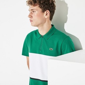 [해외] Mens SPORT Ultra Light Cotton Polo [라코스테 반팔,폴로티] Green/White/Black (YH3459-51)