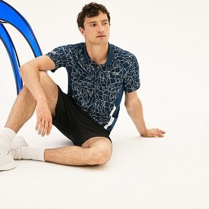 [해외] Mens SPORT Print Technical Jersey Polo - Lacoste x Novak Djokovic On Court Premium Edition [라코스테 반팔,폴로티] Blue/White (DH9466-51)