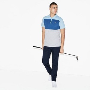 [해외] Mens SPORT Petit Pique Golf Polo [라코스테 반팔,폴로티] Light Blue/Blue/Light Grey (DH3460-51)