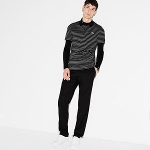 [해외] Mens SPORT Striped Technical Jersey Golf Polo [라코스테 반팔,폴로티] Black (DH9469-51)