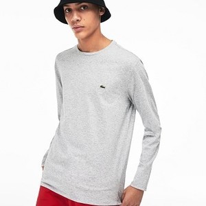 [해외] Mens Crew Neck Pima Cotton Jersey T-shirt [라코스테 반팔,폴로티] Grey Chine (TH6712-51)