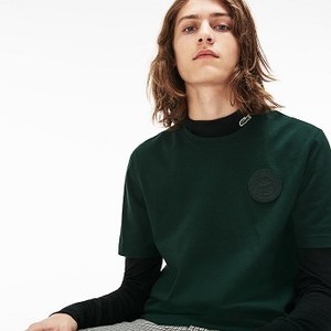 [해외] Mens LIVE Crew Neck And Badge Cotton Jersey T-shirt [라코스테 반팔,폴로티] Green (TH9058-51)