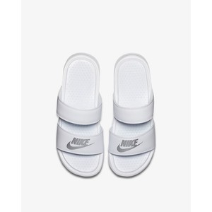 [해외] Nike Benassi Duo Ultra [나이키 슬리퍼] White/Metallic Silver (819717-100)