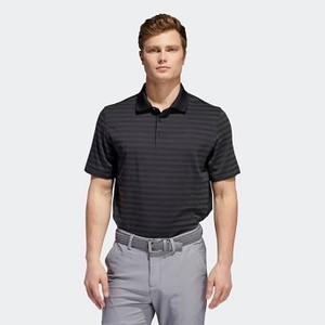 Mens Golf Adipure Premium Stripe Polo Shirt [아디다스 티셔츠] Black (FJ9785)