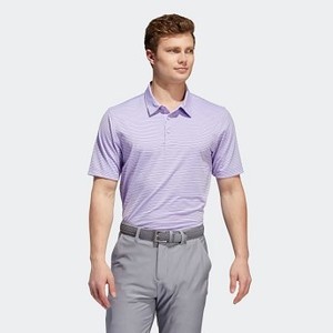 Mens Golf Adipure Tech Stripe Polo [아디다스 티셔츠] Glow Purple (EH4694)