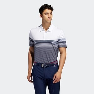 Mens Golf Ultimate365 Gradient Block Stripe Polo Shirt [아디다스 티셔츠] White/Collegiate Navy Melange/Collegiate Navy (FM0968)