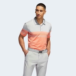 Mens Golf Ultimate365 Gradient Block Stripe Polo Shirt [아디다스 티셔츠] Hi-Res Coral (DZ8516)
