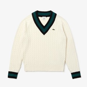 남여공용 LIVE Cable Knit Wool Blend Sweater [라코스테 스웨터] (AH8262-51)