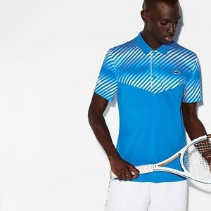 Mens SPORT Technical Pique Tennis Polo [라코스테 반팔,폴로티] Blue/Blue/White/White-6LT (Selected colour) (DH3458-51)