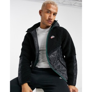 [해외]Nike Heritage Essentials Winter fleece paneled zip-through hooded jacket in black [나이키자켓] Black (1751590)