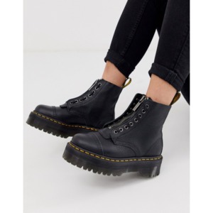 [해외]Dr Martens Sinclair flatform zip leather boots in tumbled black [닥터마틴] Tumbled black (1514330)