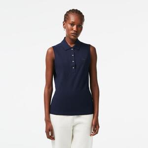 [해외] 라코스테 Womens Lacoste Slim fit Sleeveless Cotton Pique Polo Shirt PF5445_166
