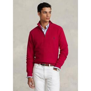 [해외] 랄프로렌 Mesh Knit Cotton Quarter Zip Sweater 625258_Park_Avenue_Red_Park_Avenue_Red