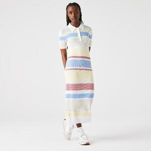 [해외] 라코스테 Womens Striped Cotton Knit Blend Mid Length Polo Dress EF1181_2CQ