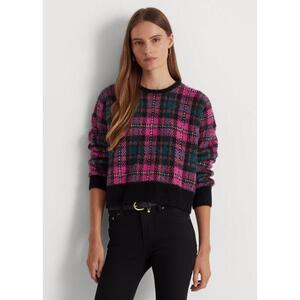 [해외] 랄프로렌 Plaid Wool Blend Sweater 631018_Pink_Multi_Pink_Multi