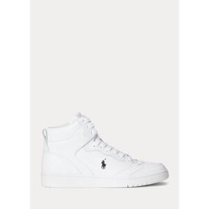 [해외] 랄프로렌 Court Leather High Top Sneaker 631786_White/Black_White/Black