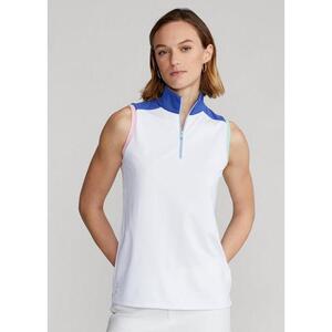 [해외] 랄프로렌 Sleeveless Quarter Zip Polo Shirt 613360_Pure_White_Multi_Pure_White_Multi